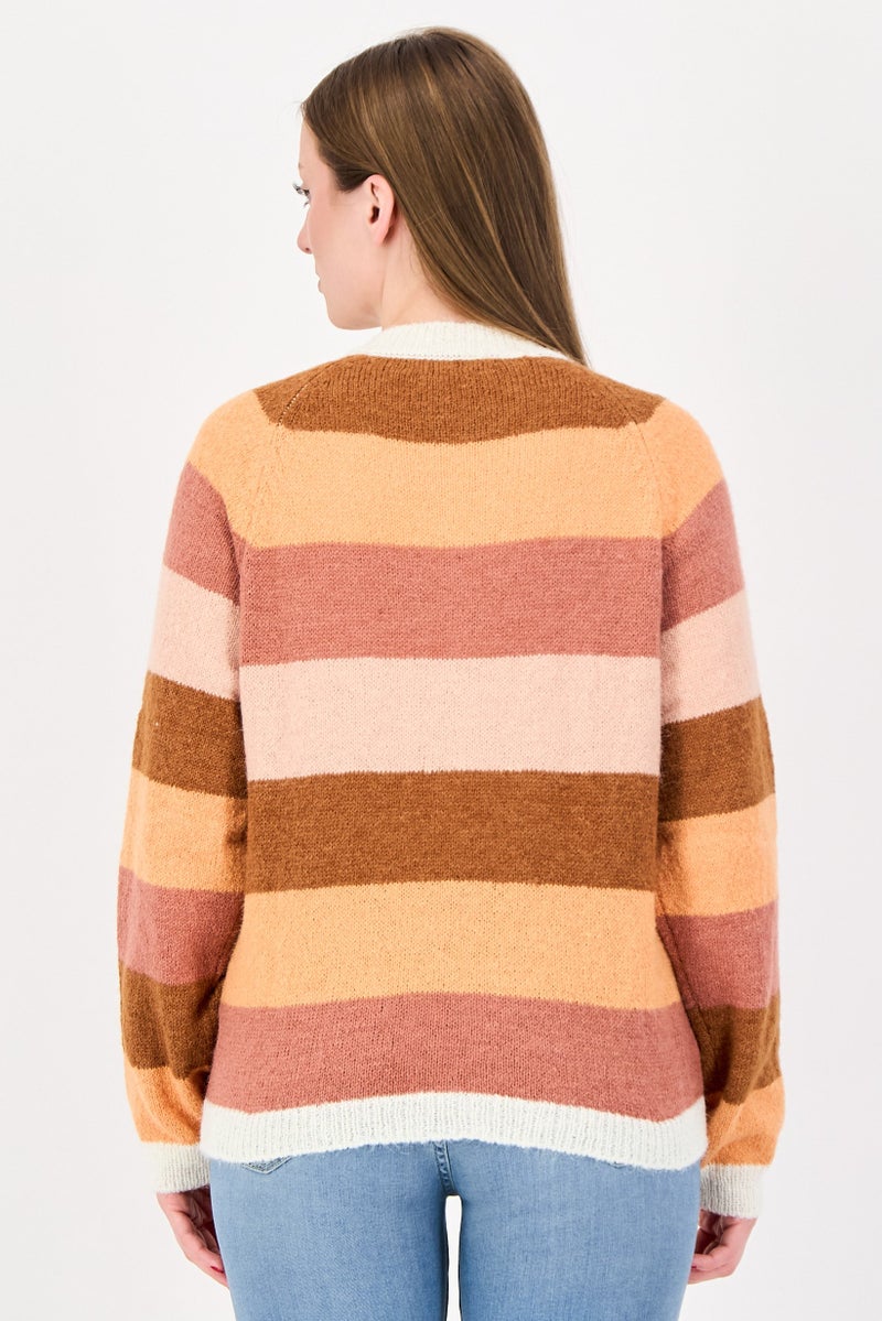 Fire & Glory كارديجان نسائي مزود بحواف مضلعة، متعدد الألوان - Image 3